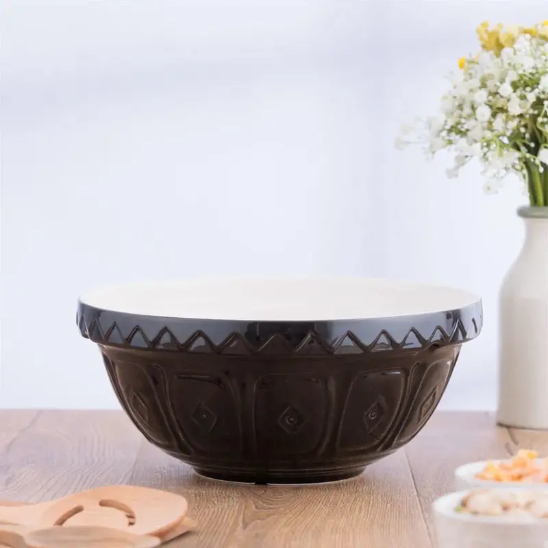 Mason Cash Classic Black Mixing Bowl – 2.85 Qt, Chip-Resistant Stoneware 1