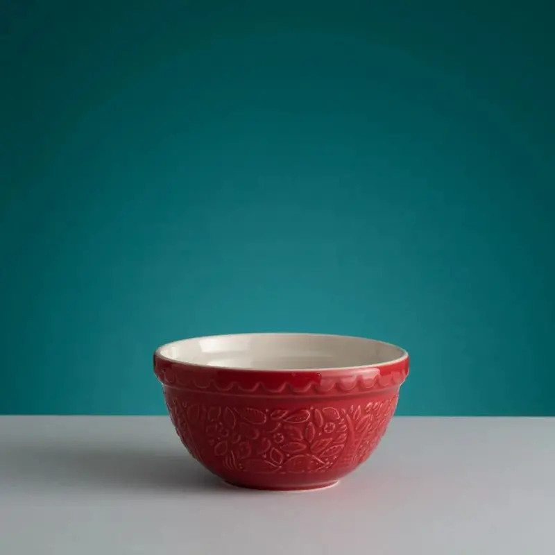 Mason Cash Forest Collection Embossed Mixing Bowl – 1.25 Qt, Red Hedgehog Design 1