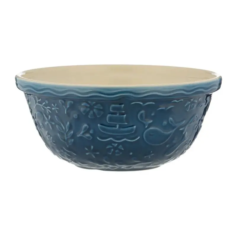 Mason Cash Nautical-Themed Mixing Bowl – 4.25 Qt, Coastal Blue Design 1