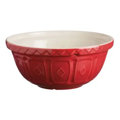 Mason Cash Red 11.75-Inch Heavy-Duty Mixing Bowl – Oven-Safe Ceramic 1