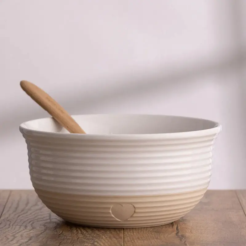 Mason Cash Rustic Charm Heavy-Duty Mixing Bowl – 3.7 Qt, Natural Stoneware 1