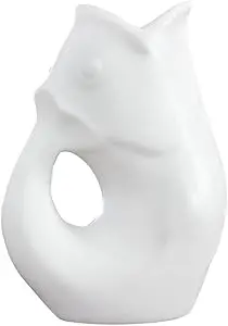 Medium Matte White Gurgle Pot – Minimalist Ceramic Vessel 1