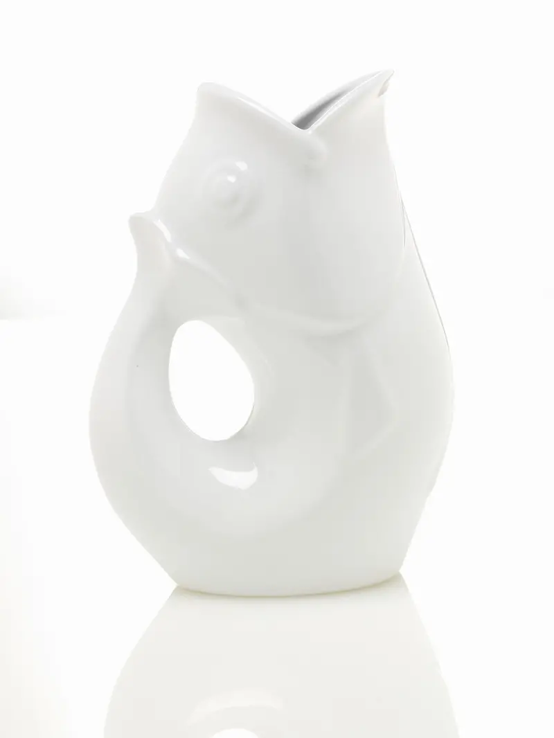 Medium White Creamer Gurgle Pot 1