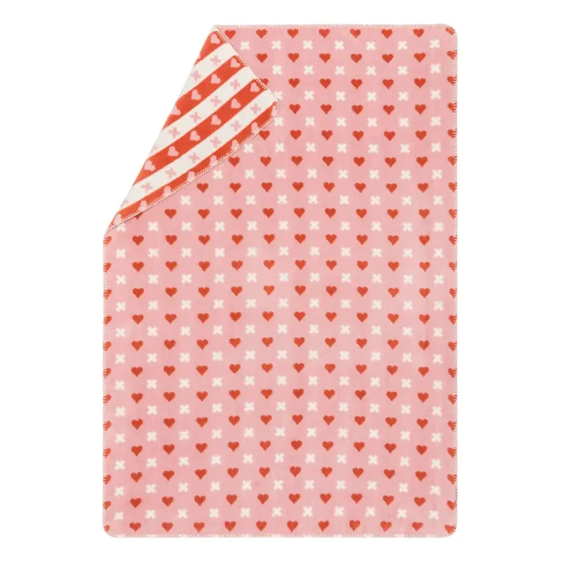 Mila Velour Heart-And-Crosses Toddler Blanket 1