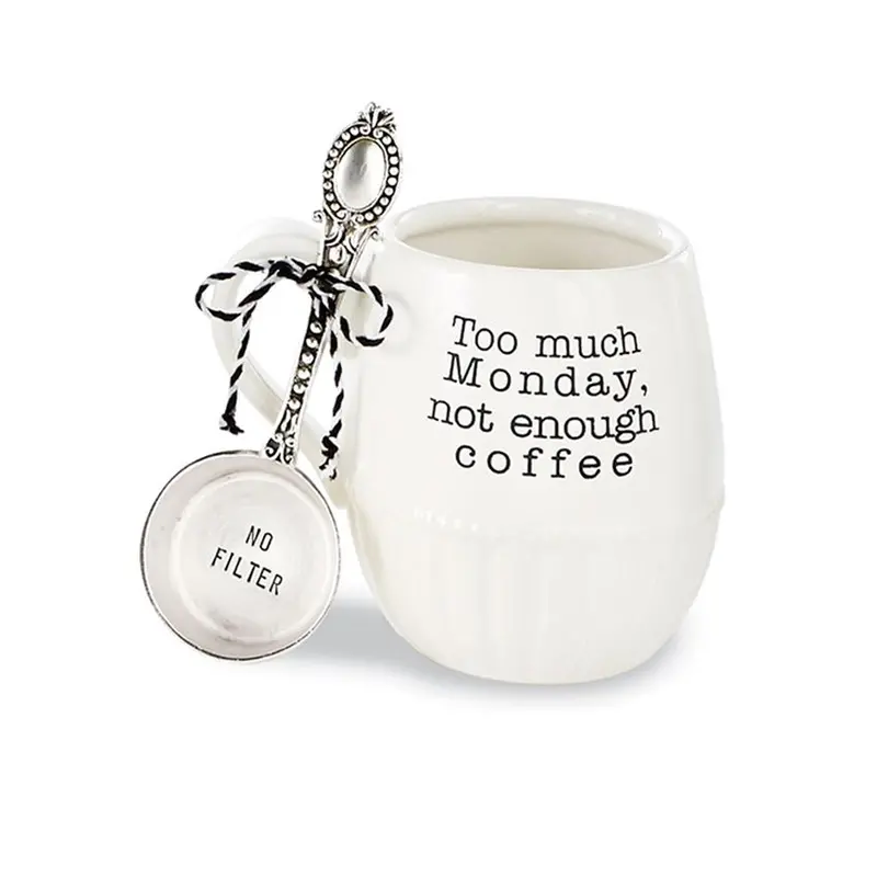 Monday Coffee Mug Set – Mud Pie ‘Too Much Monday’ Ceramic Mugs 1