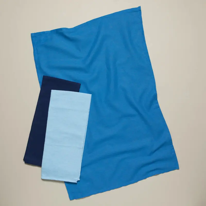 Moon Cool Blue Indigo Floursack Dishtowels (Set Of 3) – Now Designs Absorbent Linen Blend 1