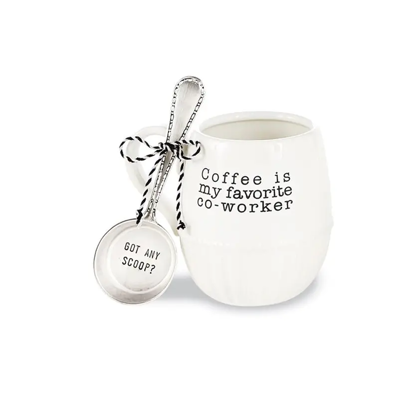 Mud Pie Coffee Lover Mug Set – 'Coffee Is My Favorite Co-Worker' 1