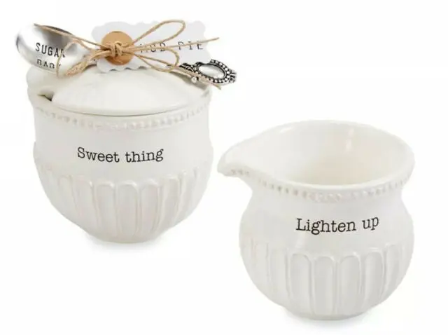 Mud Pie Fluted Cream And Sugar Serving Set 1