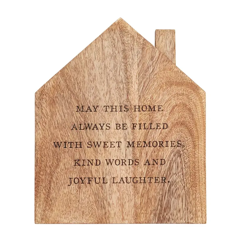 Mud Pie Natural Wood House-Shaped Trivet 1