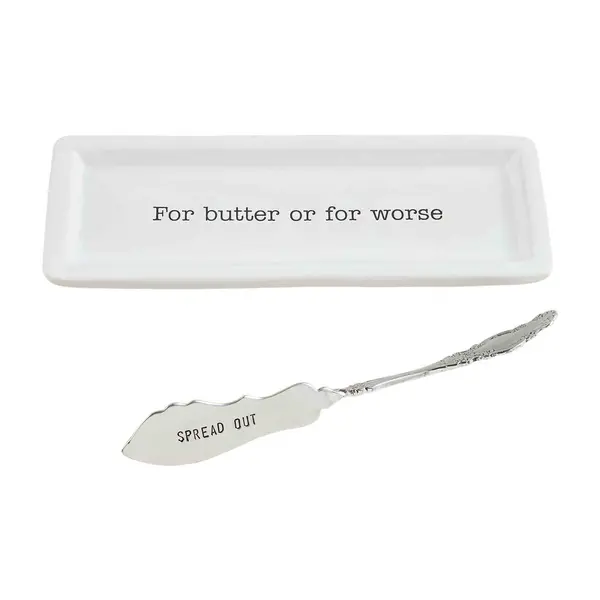 Mudpie Ceramic Butter Keeper With Wooden Spreader 1