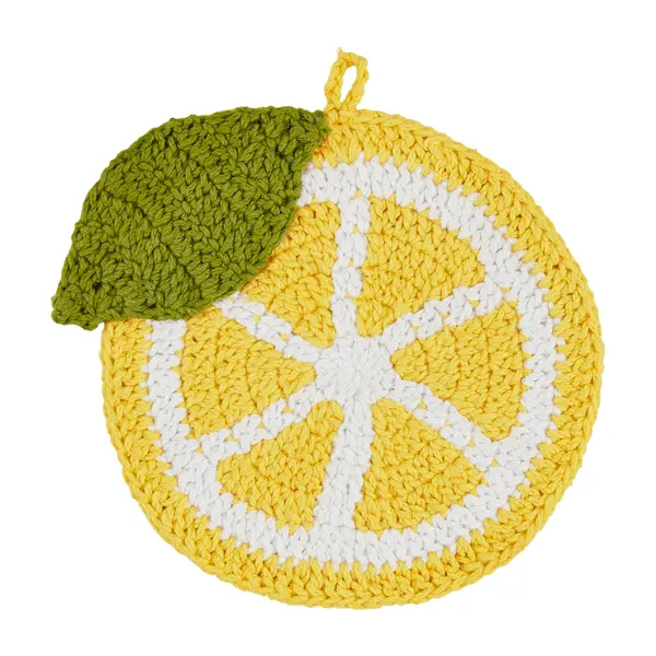 Mudpie Lemon-Themed Crochet Kitchen Trivet 1