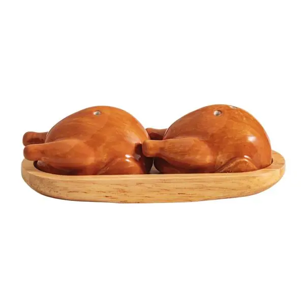 Mudpie Mini Turkey-Shaped Salt And Pepper Set (3-Piece) 1