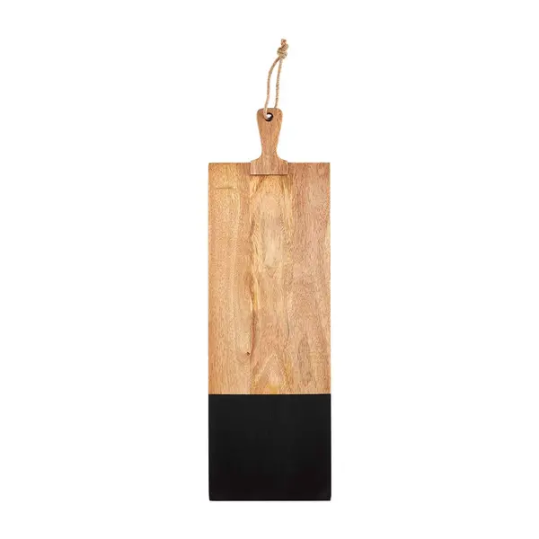 Mudpie One-Stripe Black Wooden Serving Board 1