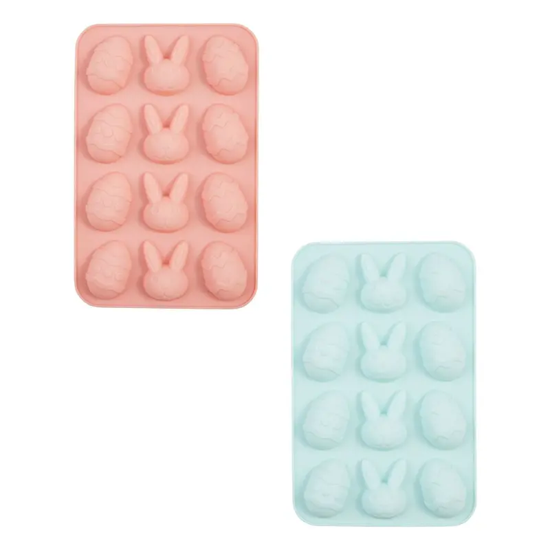 Mudpie Pink Silicone Easter Bunny And Egg Baking Molds 1