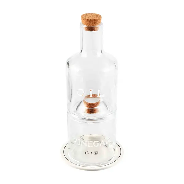 Mudpie Stacked Oil & Vinegar Cruet And Dip Set 1