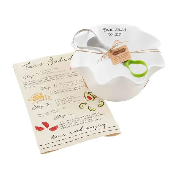 Mudpie Taco Salad Serving Set With Towel 1