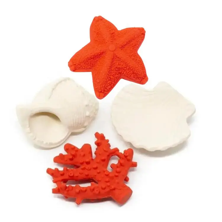 Natural Rubber Sea-Themed Baby Teether Set 1