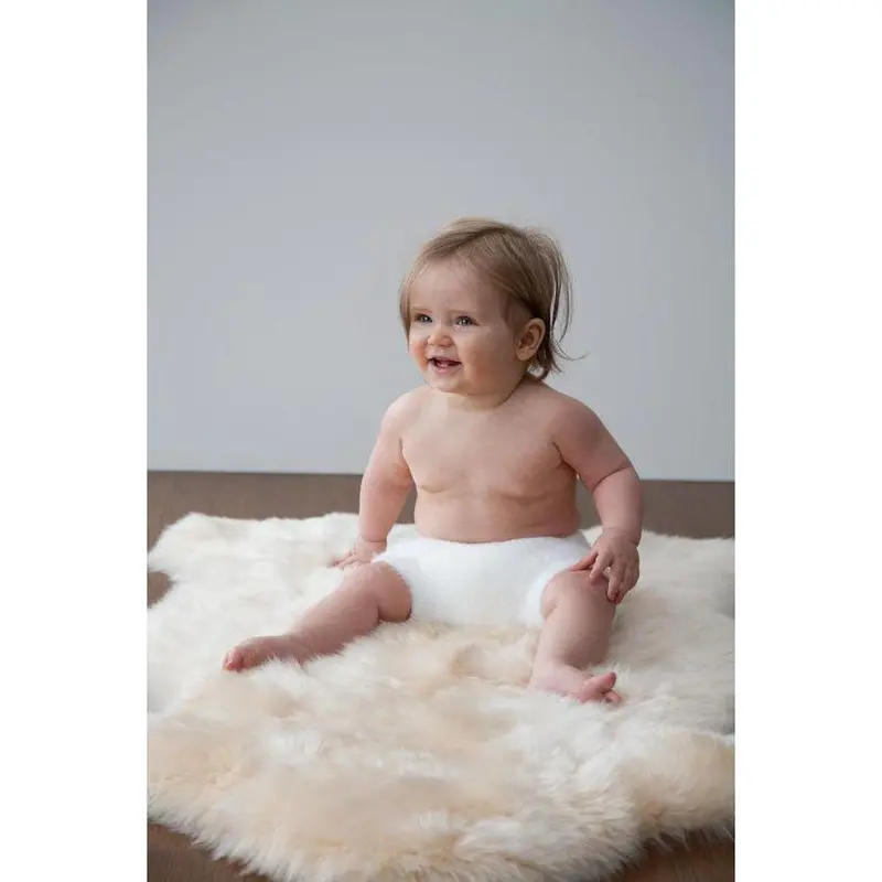 Natural Unshorn Baby Sheepskin Rug 1