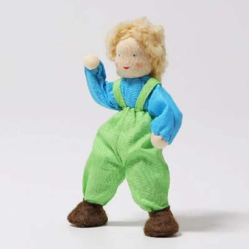 Natural Wood & Fabric Child Doll – Anton 1