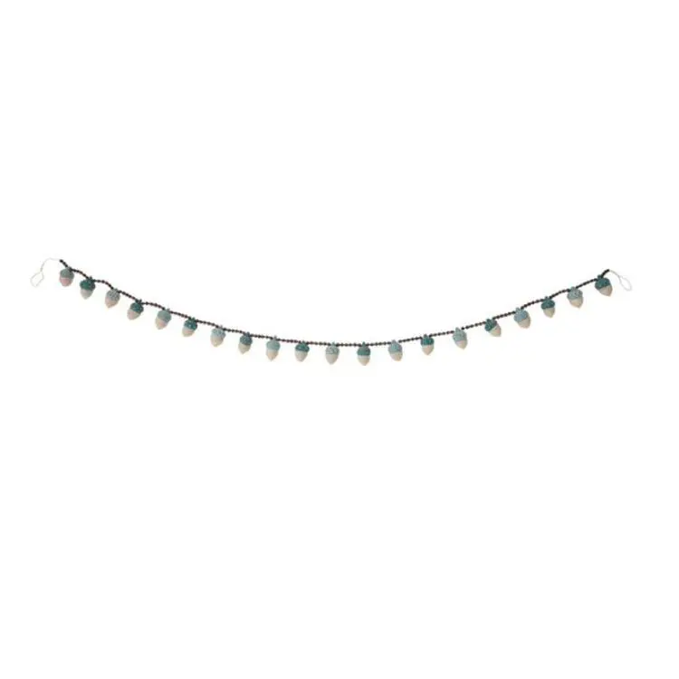 Natural Wool-Felt Acorn Decorative Garland 1