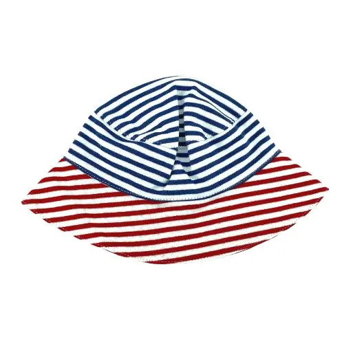 Nautical-Inspired Blue Striped Sun Hat 1