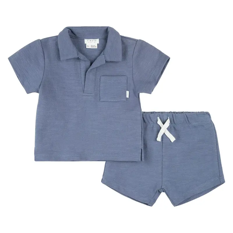 Nautical Sailboat Shorts Outfit In Soft Blue 1
