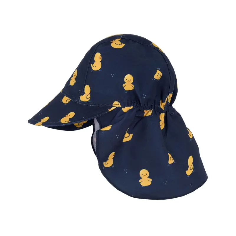 Navy Flap Hat Featuring Rubber Duck Design 1