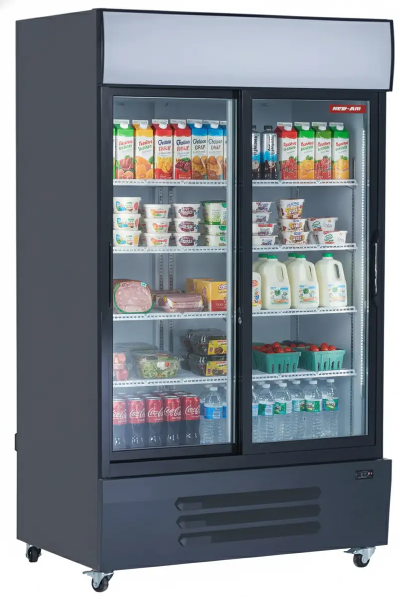 Newair Ngr-115-S Sliding-Glass-Door Merchandiser – 55-Inch Two-Door Refrigerator 1