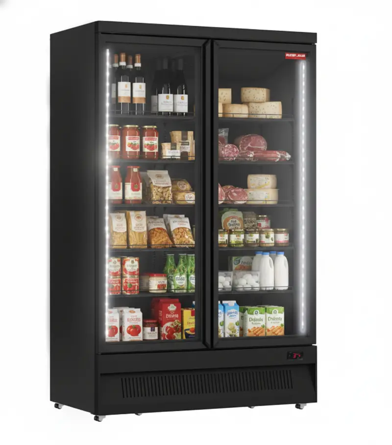 Newair Ngr-49-Hb Glass Merchandiser – 49-Inch All-Black Dual-Swing-Door Refrigerator 1