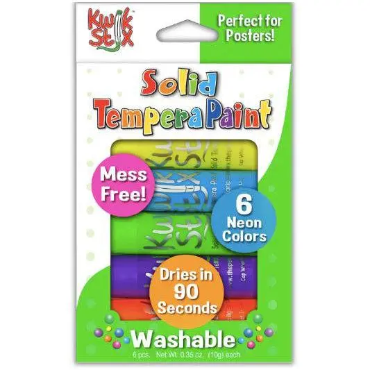 Non-Toxic Neon Tempera Paint Set – 6 Vibrant Colors 1