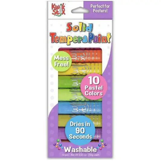 Non-Toxic Solid Tempera Paint Set – 10 Pastel Shades 1