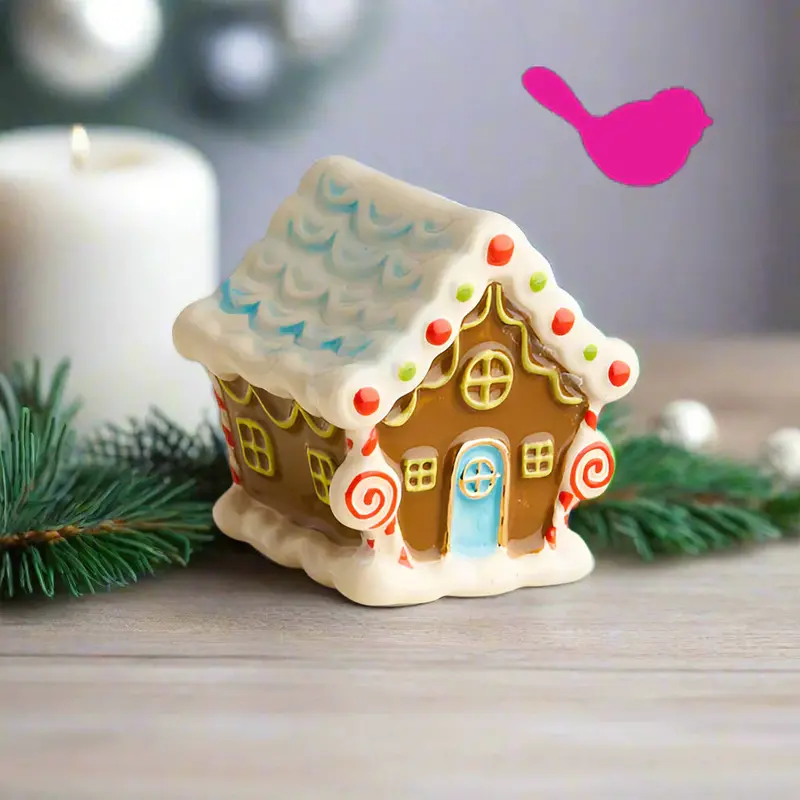 Nora Fleming Mini Gingerbread House – Candy Cane Lane Holiday Ornament 1