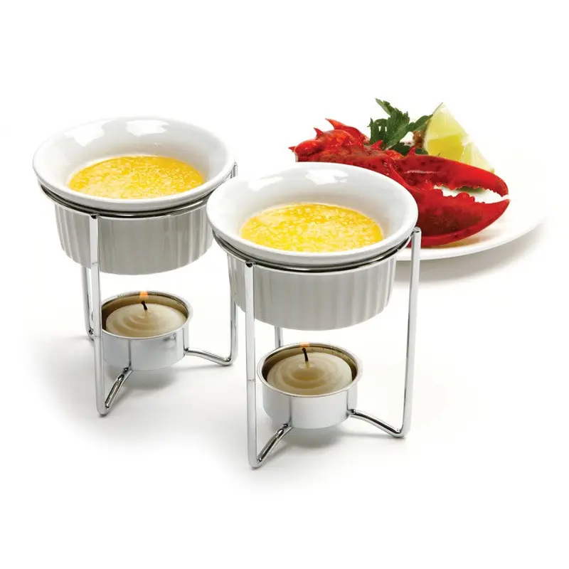 Norpro Ceramic Butter Warmer Set – Two Heat-Retaining Serving Bowls 1