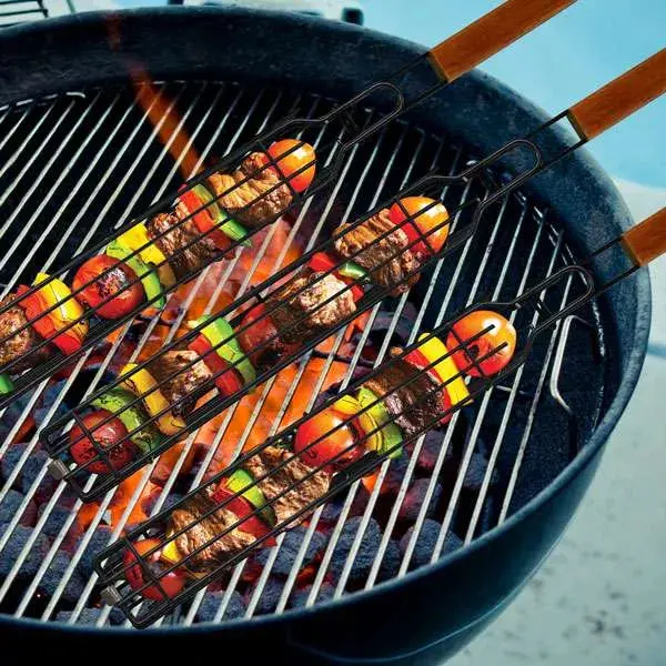 Norpro Non-Stick Kabob Grill Basket Set (4-Pack) 1