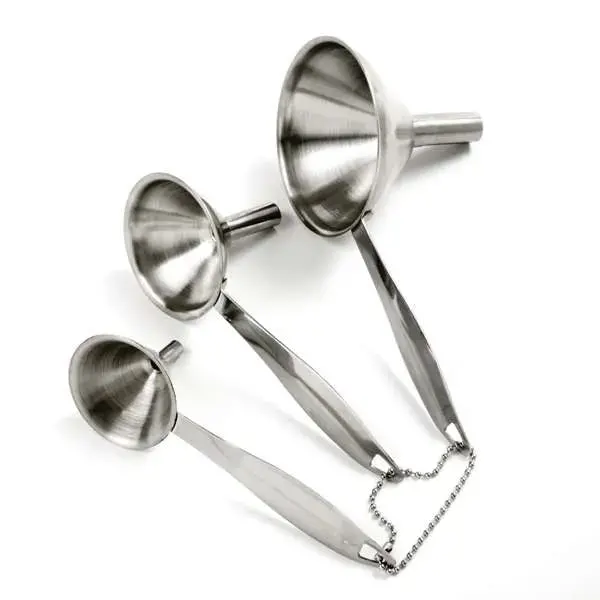 Norpro Stainless Steel Funnel Set – 3 Sizes With Comfort Handles 1