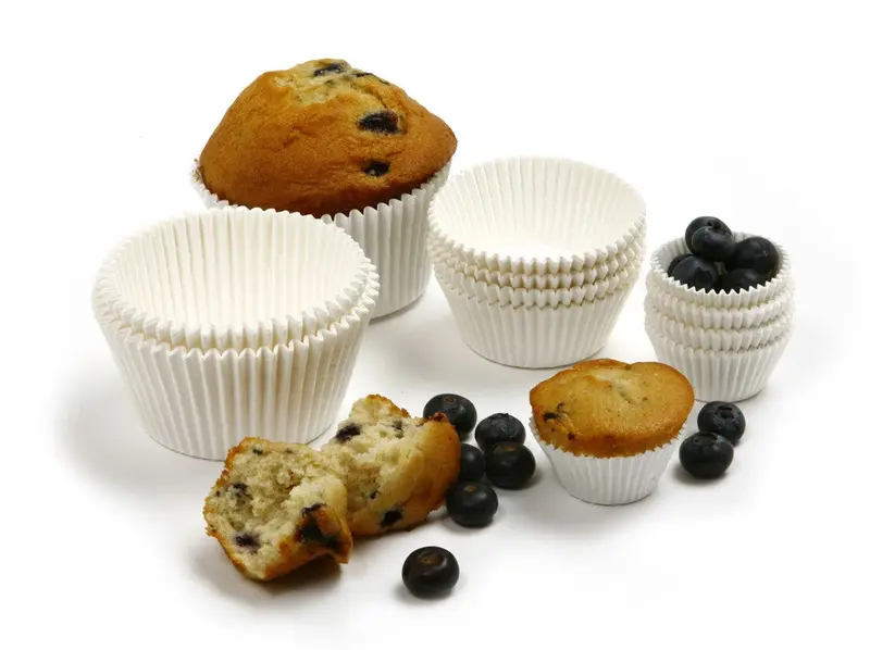 Norpro Standard White Paper Baking Cups – Classic Unbleached Liners 1