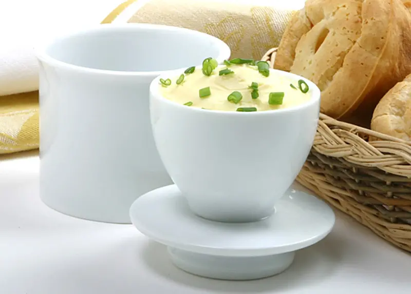 Norpro White Porcelain Butter Keeper – Handcrafted Ceramic Storage Dish 1