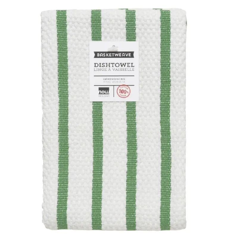 Now Design Basketweave Verde Kitchen Towel 1