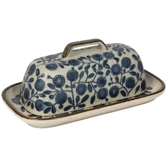 Now Designs Calendula Butter Dish – Ceramic Tabletop Serving Piece 1