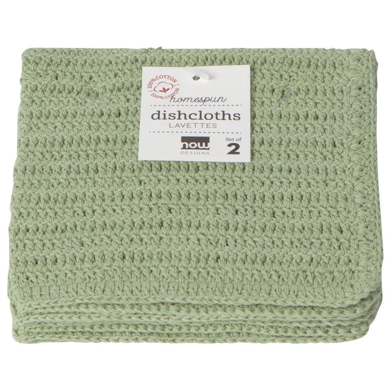 Now Designs Homespun Sage Dishcloths (Set Of 2) 1