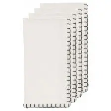 Now Designs Ivory Stitched Napkin Set – 4-Piece Linen Collection 1