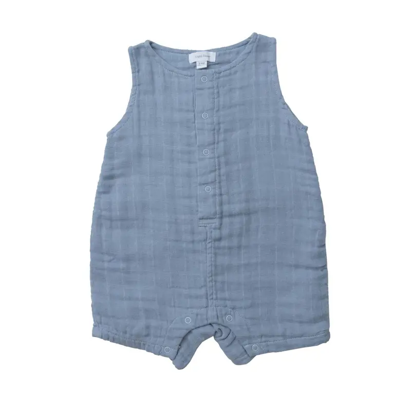 Ocean-Themed Organic Sleeveless Muslin Romper 1