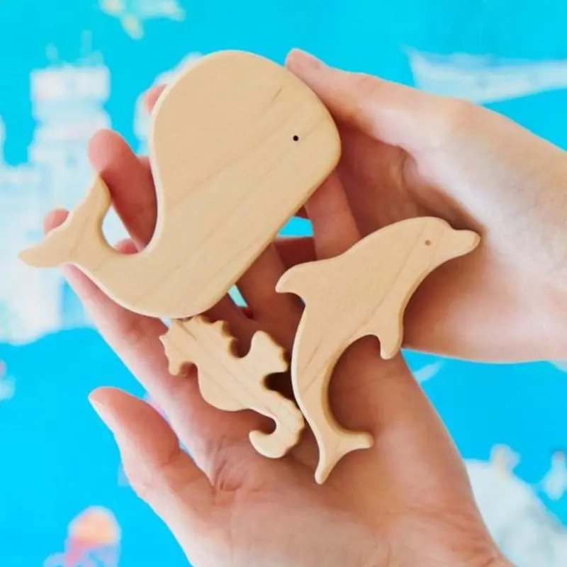 Ocean-Themed Wooden Sea Animal Set 1