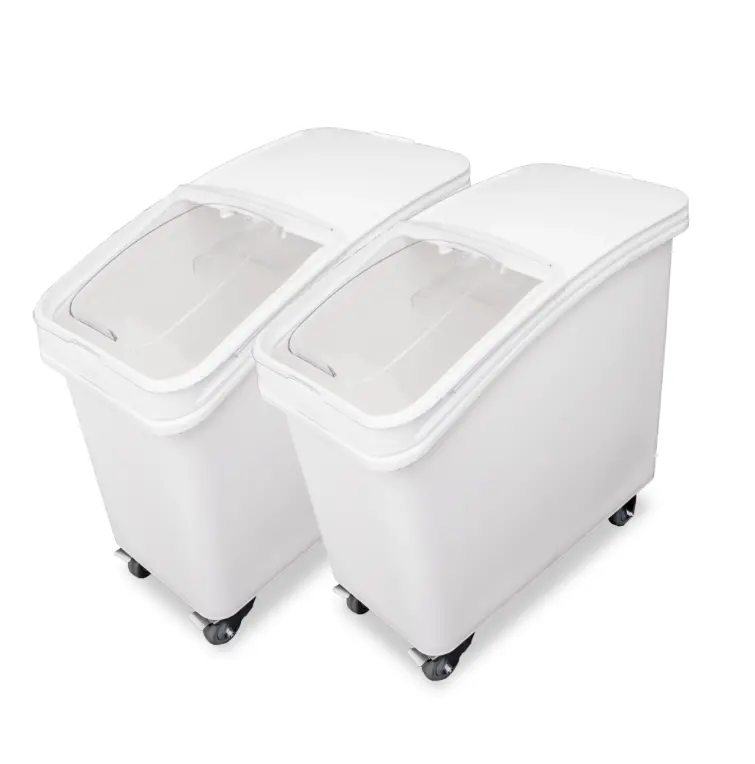 Omcan 102-Liter (27-Gallon) Ingredient Storage Bin – Sliding Lid & Scoop, 2-Pack (Model 80986) 1