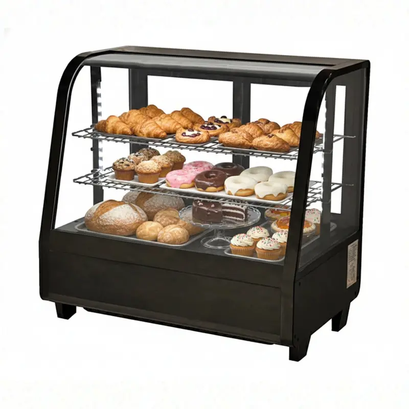 Omcan 27-Inch Black Countertop Refrigerated Display Case – Slim Profile (27155) 1