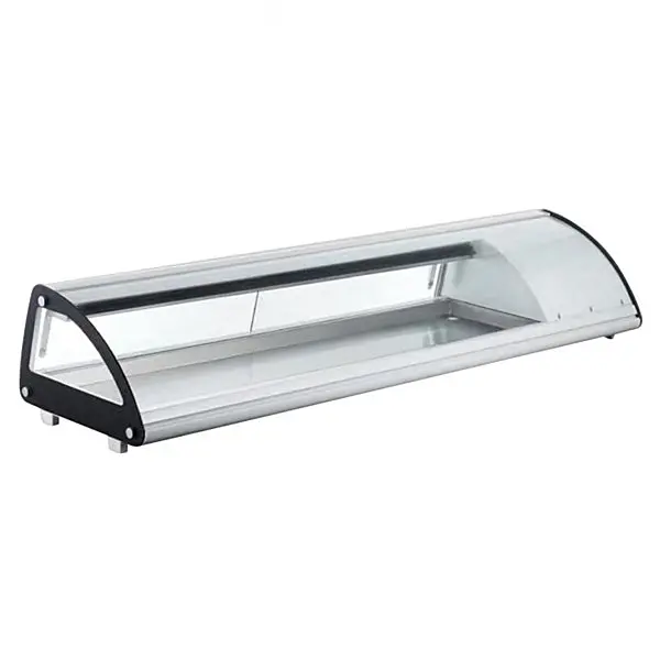 Omcan 43116 69-Inch Curved-Glass Sushi Refrigerated Display Case 1
