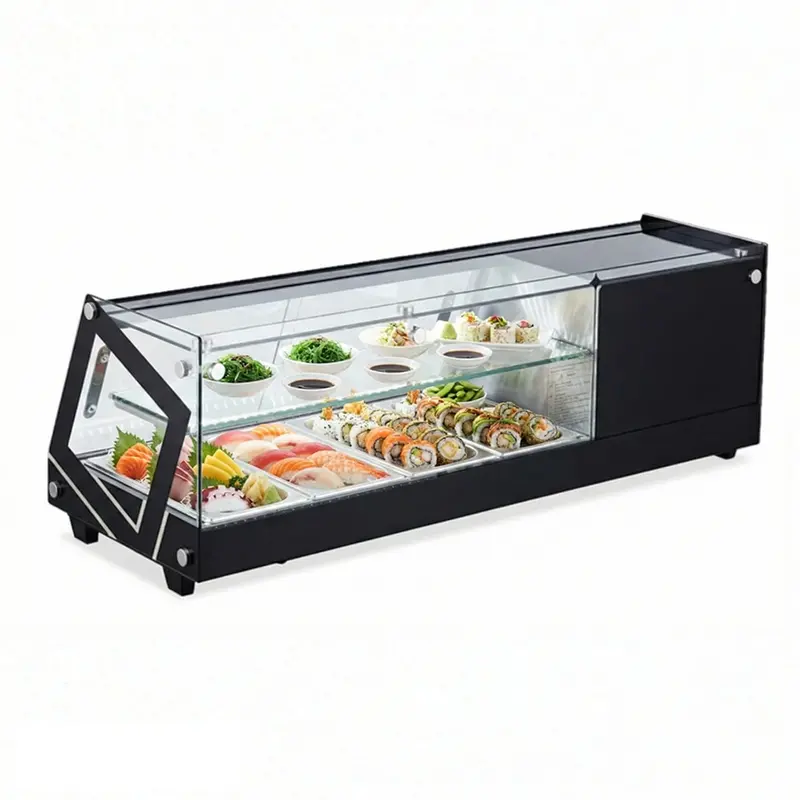 Omcan 43492 45-Inch Square Glass Refrigerated Sushi Case 1