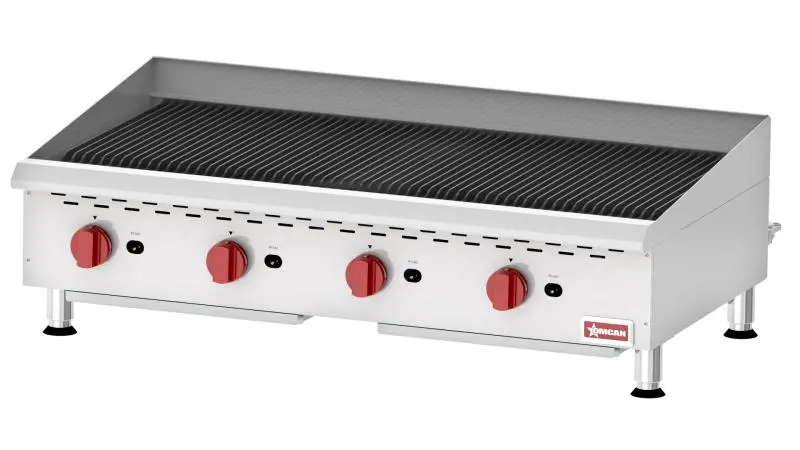 Omcan 43729 Four-Burner Radiant Gas Charbroiler – Countertop Design 1