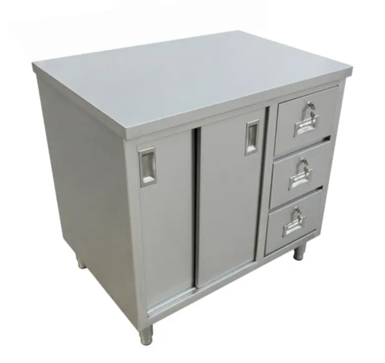 Omcan 44190 24×60-Inch Stainless Steel Worktable – Cabinets & Drawers Included 1