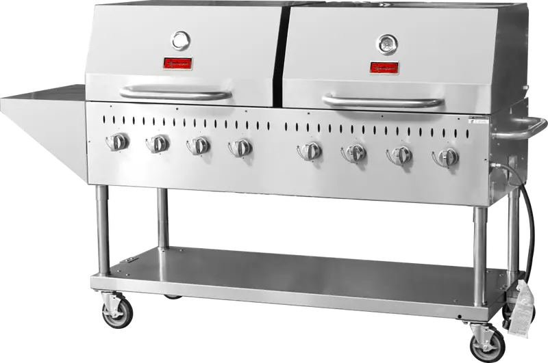 Omcan 47353 Propane Outdoor Bbq Grill – Stainless Steel, 8-Burner Heavy-Duty 1